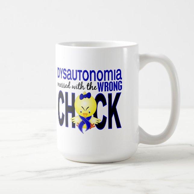 Dysautonomia rörade med den fla chicken kaffemugg (Höger)