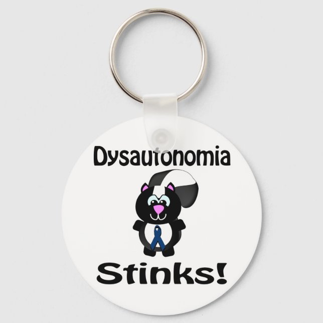 Dysautonomia Stinks Skunk Awareness Design Nyckelring (Framsida)