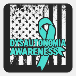 Dysautonomia T Shirt - Autonomic Dysfunction Medve Fyrkantigt Klistermärke