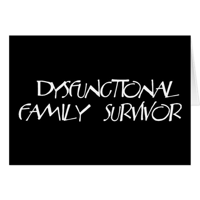 Dysfunktionell familj hälsningskort (Framsidan Horizontal)