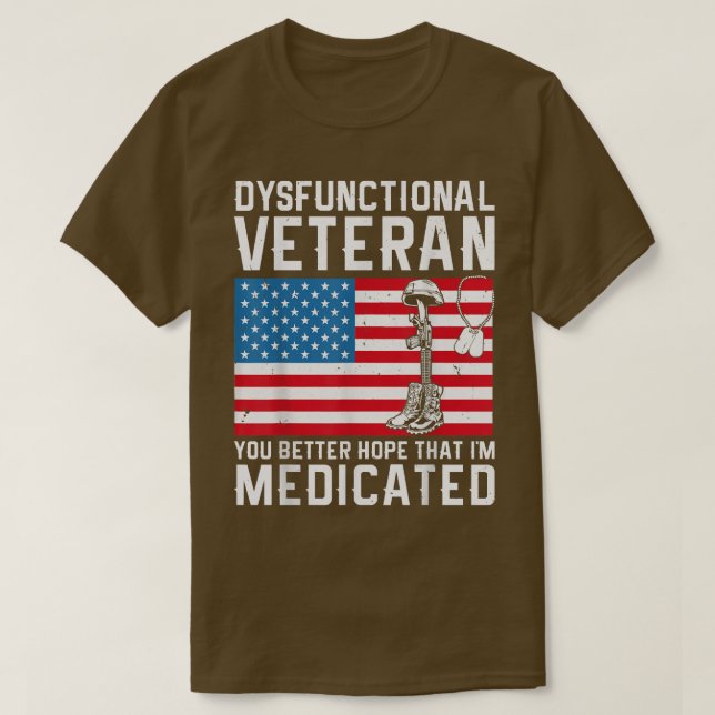Dysfunktionell Veteran T Shirt (Design framsida)