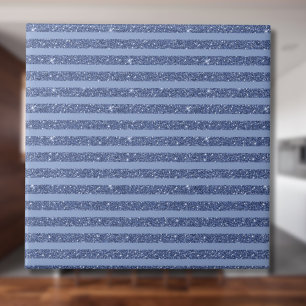 Dysig indigo glitterstil horisontella ränder kakelplatta