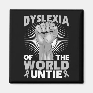 Dyslektiker i världen knyter upp näven hand dyslex magnet