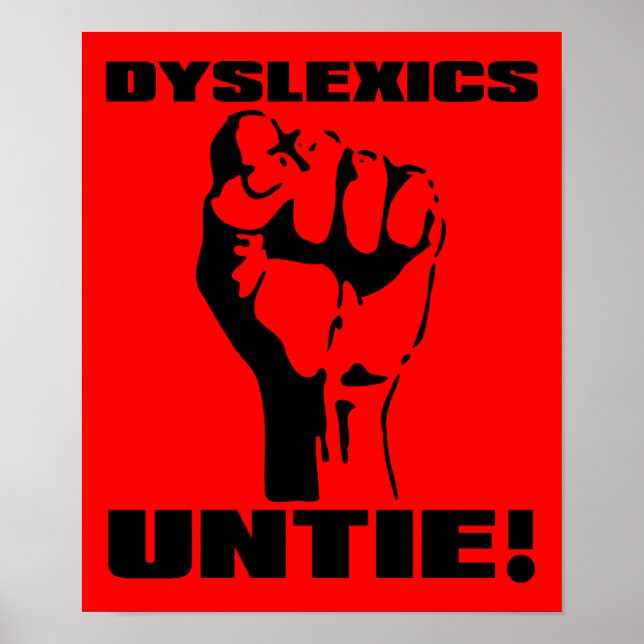 Dyslektiker Löser Roligt Affischskylt Poster (Framsidan)