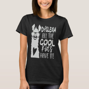 Dyslexi Alla Coola Kids Har Det Medvetenhet Lama T Shirt
