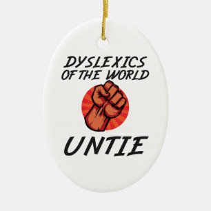 Dyslexi av World Untie Funny Dyslexia Gift Julgransprydnad Keramik