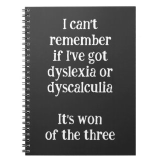 Dyslexi Dyscalculi "En av de tre" Roligt Anteckningsbok