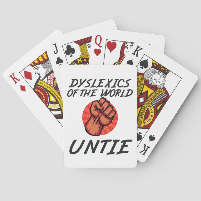 Dyslexi World Untie Funny Dyslexia Gift Casinokort (Baksidan)