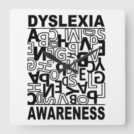 Dyslexia Awareness Dyslexia Teacher Studenter Fyrkantig Klocka