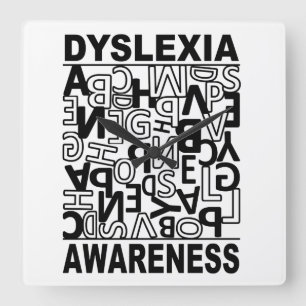 Dyslexia Awareness Dyslexia Teacher Studenter Fyrkantig Klocka