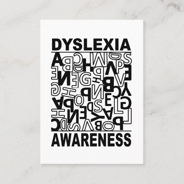 Dyslexia Awareness Dyslexia Teacher Studenter Visitkort (Framsida)