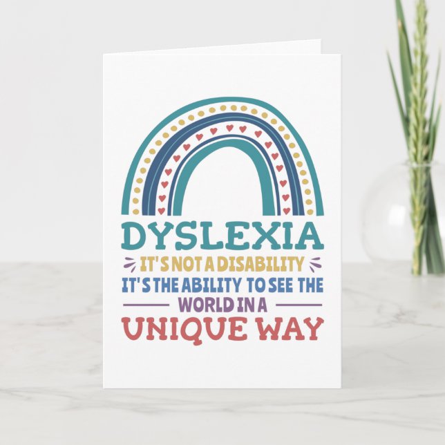 Dyslexia Awareness Dyslexic Kort (Framsida)