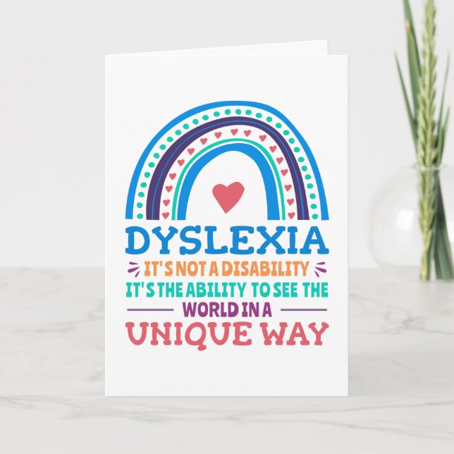 Dyslexia Awareness Dyslexic Kort (Framsida)