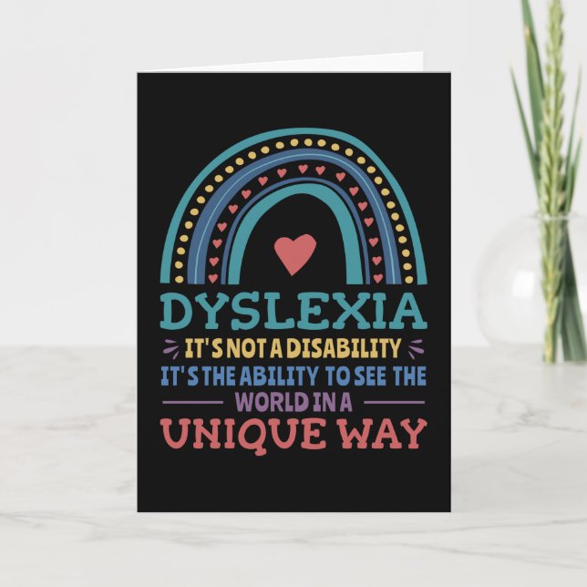 Dyslexia Awareness Dyslexic Kort (Framsida)
