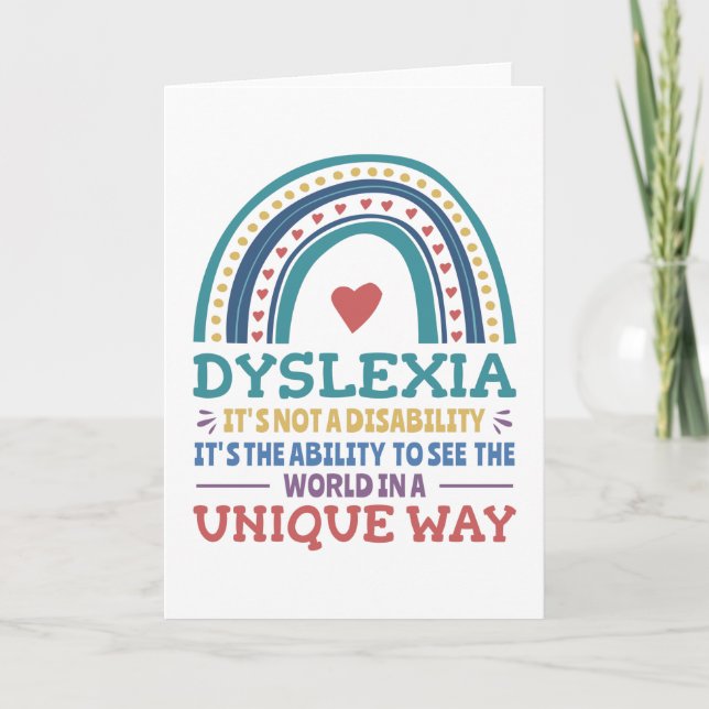 Dyslexia Awareness Dyslexic Kort (Framsida)