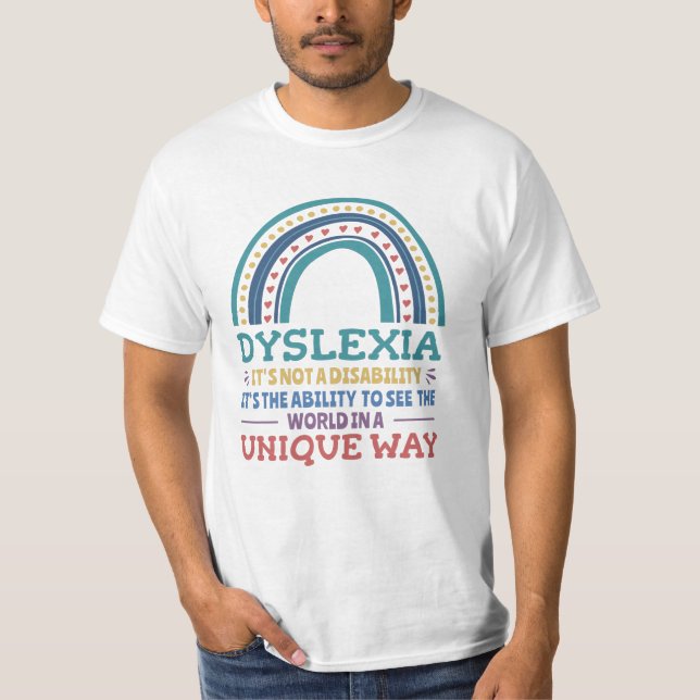 Dyslexia Awareness Dyslexic T Shirt (Framsida)