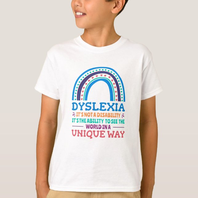 Dyslexia Awareness Dyslexic T Shirt (Framsida)
