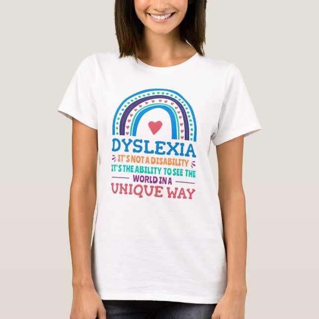 Dyslexia Awareness Dyslexic T Shirt (Framsida)