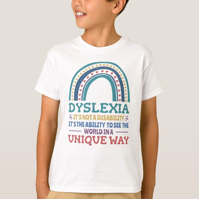 Dyslexia Awareness Dyslexic T Shirt (Framsida)