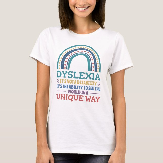 Dyslexia Awareness Dyslexic T Shirt (Framsida)