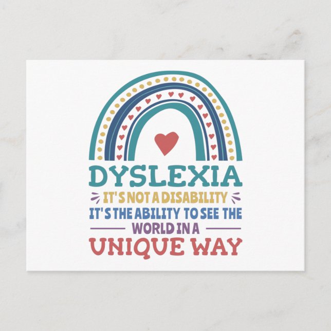 Dyslexia Awareness Dyslexic Vykort (Framsida)