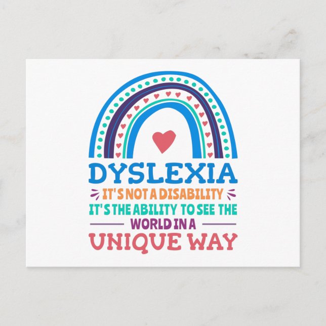 Dyslexia Awareness Dyslexic Vykort (Framsida)
