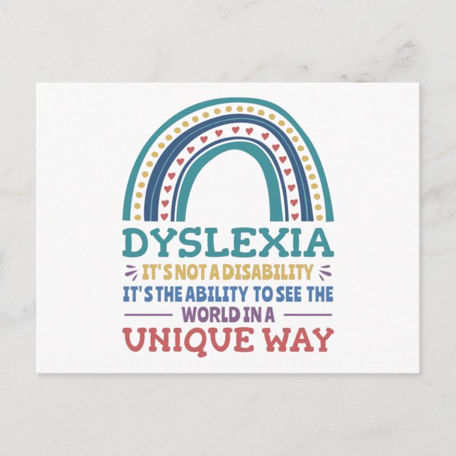 Dyslexia Awareness Dyslexic Vykort (Framsida)