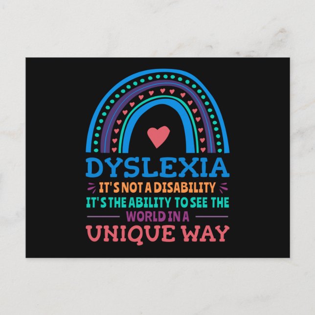 Dyslexia Awareness Dyslexic Vykort (Framsida)