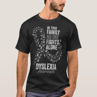 Dyslexia Awareness Month Butterflies Silver Ribbon T Shirt