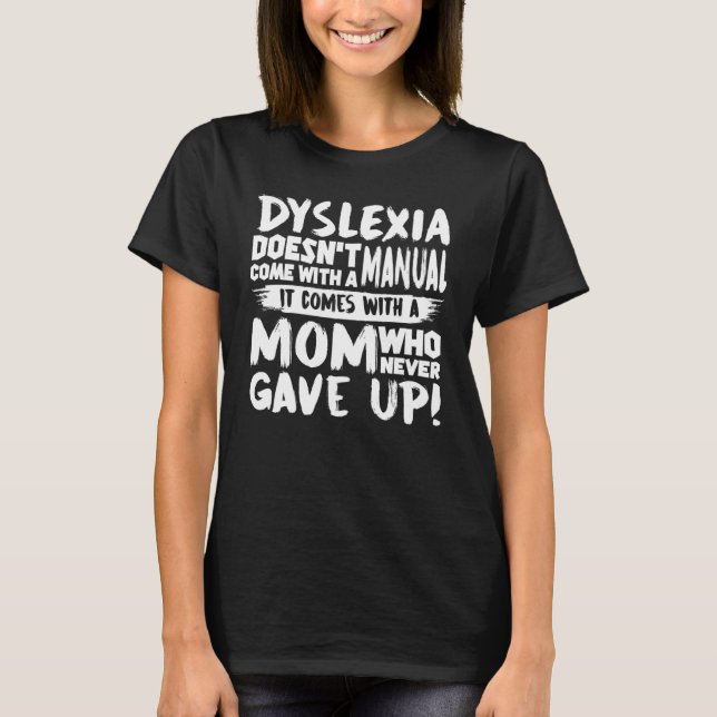Dyslexia Awareness Reading Disability Visual  5 T Shirt (Framsida)