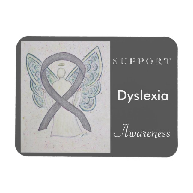Dyslexia Awareness Ribbon Angel Anpassningsbar Mag Magnet (Horisontell)