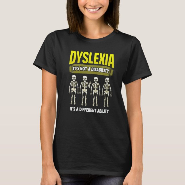 Dyslexia Awareness School Teacher Reading Dyslexia T Shirt (Framsida)