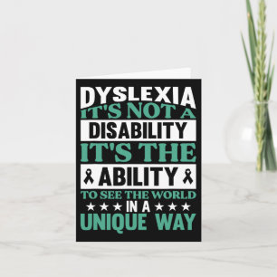 Dyslexia Det är inte ett handikapp Dyslexia-medvet Kort