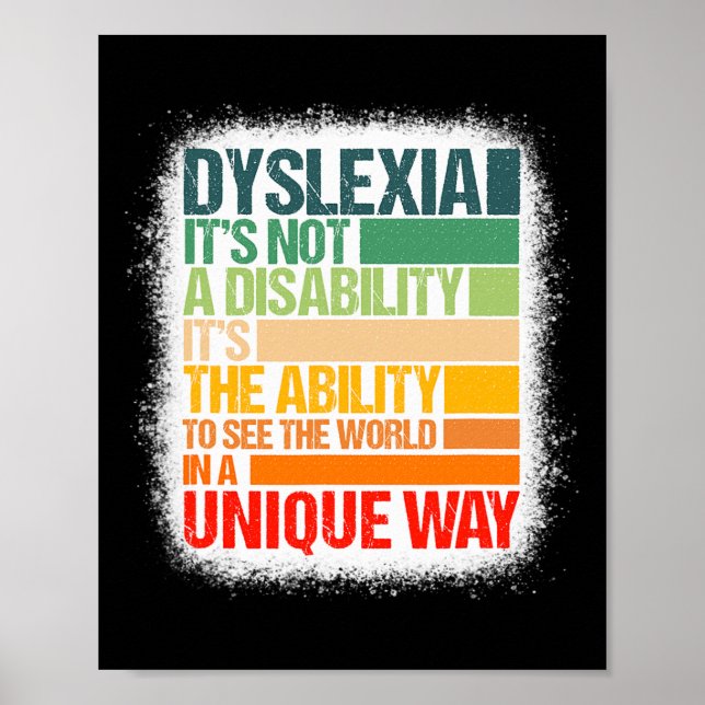 Dyslexia Det är inte ett handikapp Dyslexia-medvet Poster (Framsidan)