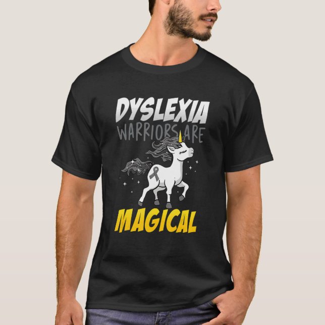 Dyslexia Magic Unicorn Learning Disability Dysle T Shirt (Framsida)