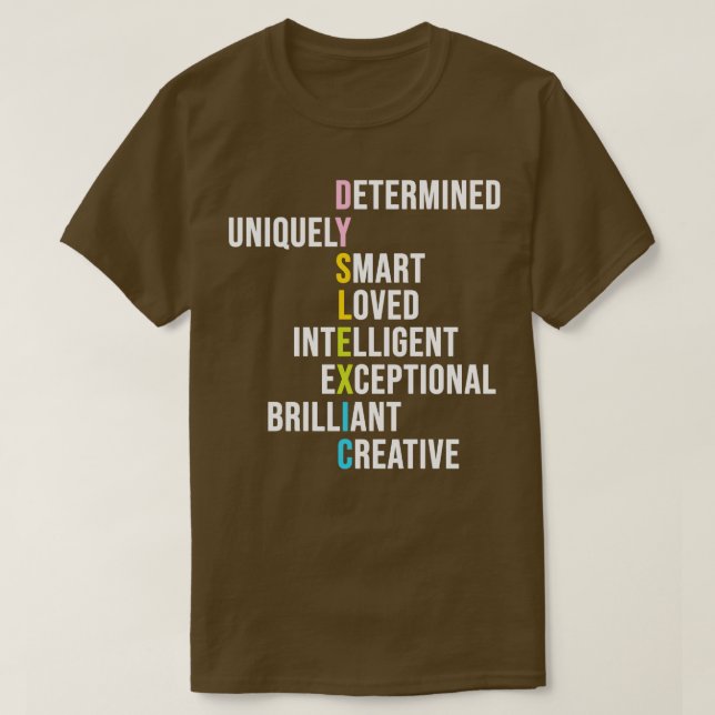 Dyslexia Medvetenhet Månad 14 T Shirt (Design framsida)