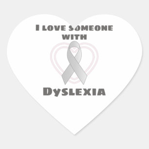 Dyslexia Medvetenhet om att jag Kärlek någon med d Hjärtformat Klistermärke