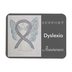 Dyslexia Medvetenhet Ribbon Angel Anpassningsbar M Magnet