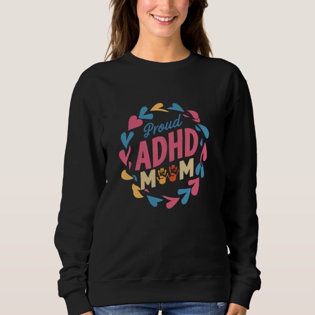 Dyslexia Proud ADHD Mamma ADHD Awareness Autism T Shirt (Framsida)