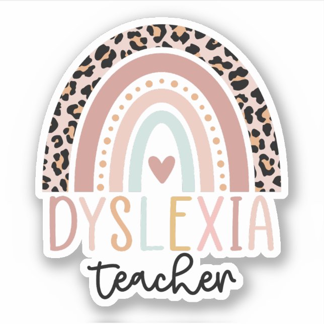 Dyslexia Teacher Rainbow, Dyslexia Awareness Klistermärken (Framsida)