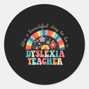 Dyslexia Teacher Retro Dyslexia Sped Therapist Rai Runt Klistermärke