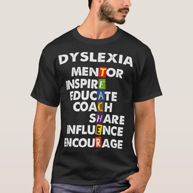Dyslexia Teacher Therapist Proud Educate Dyslexia T Shirt (Framsida)