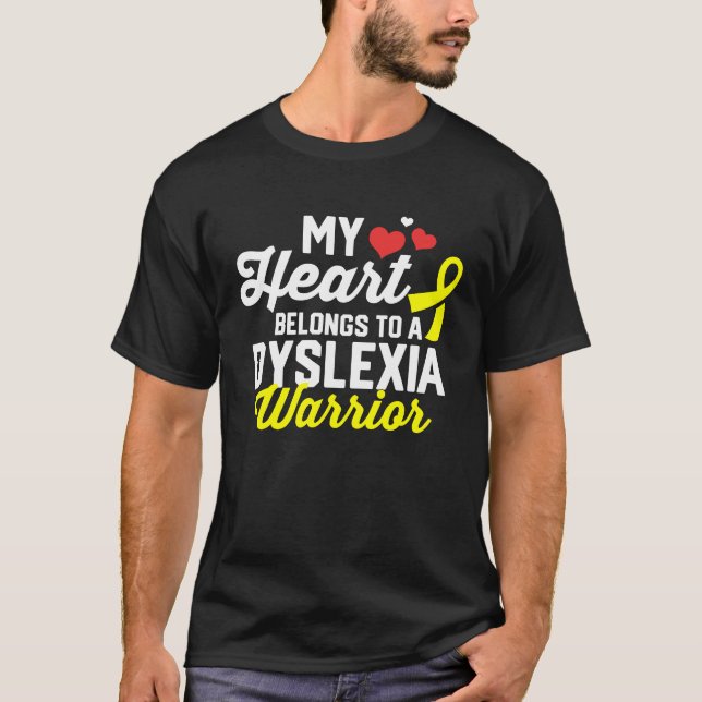 Dyslexia Warrior Survivor Support Awareness Recove T Shirt (Framsida)