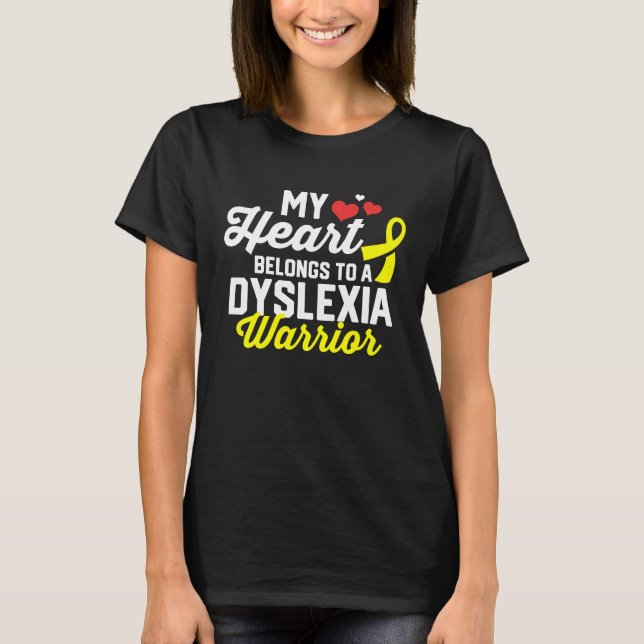 Dyslexia Warrior Survivor Support Awareness Recove T Shirt (Framsida)