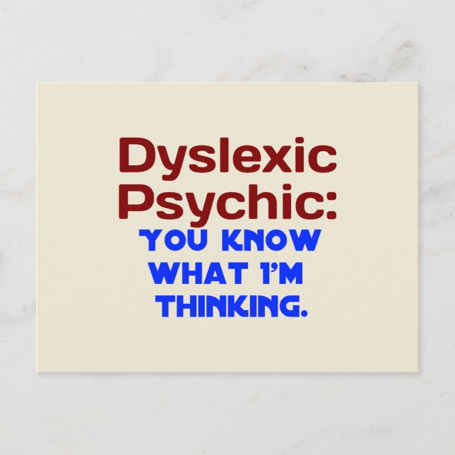 Dyslexic Psychic Vykort (Framsida)