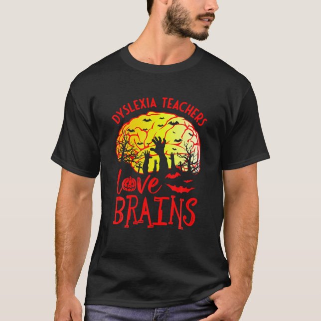 Dyslexic Therapy Halloween - Dyslexia Teacher Lov T Shirt (Framsida)