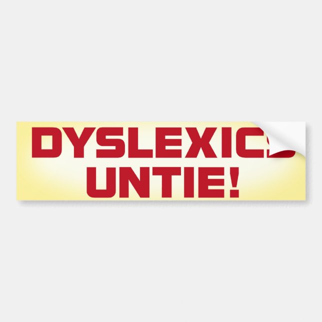 Dyslexics Untie bildekalet Bildekal (Framsidan)