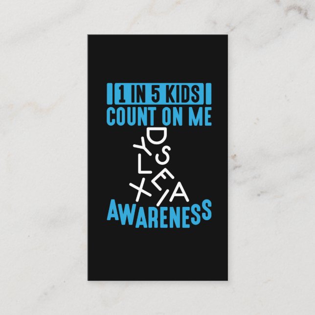 Dyslexisk behandling Dyslexia Behandlingsterapist Visitkort (Framsida)