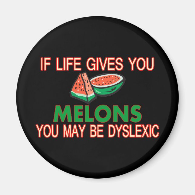Dyslexiska meloner magnet (Framsidan)