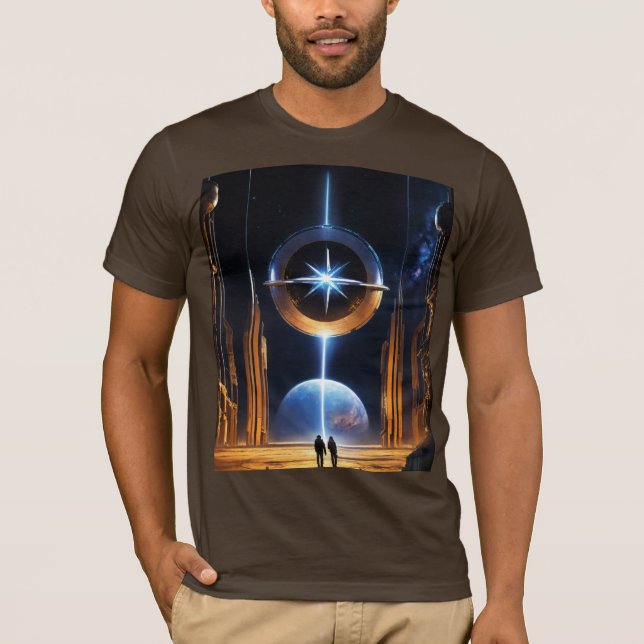 Dyson StarGate - Futuristiska Cosmic Structure Tee (Framsida)